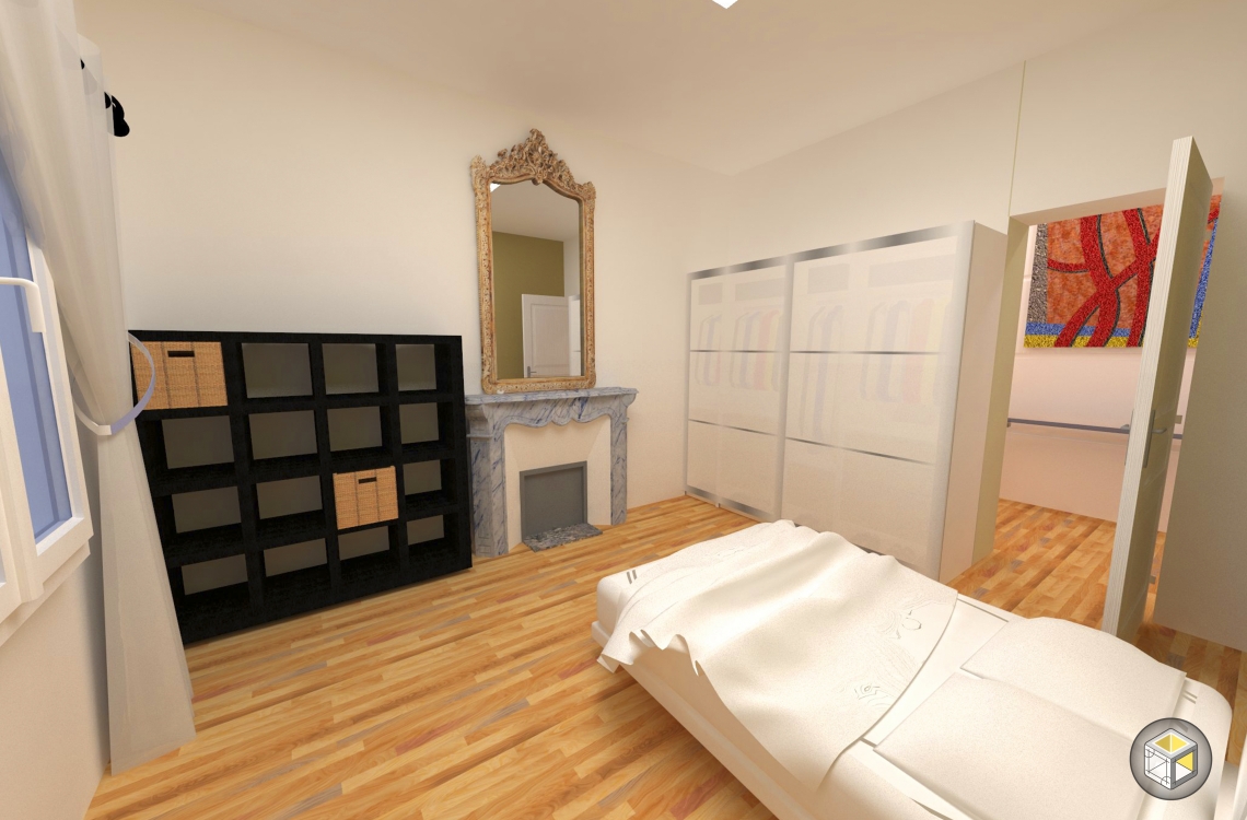 visuel 3d chambre travaux rénovation paris