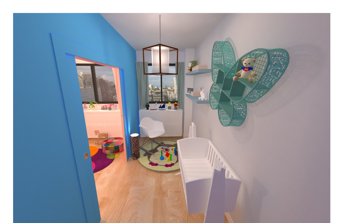 visuel 3d chambre enfant bébé garçon