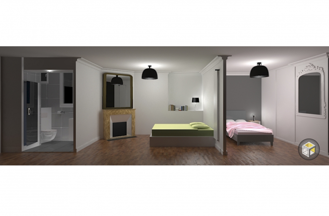 visuel 3d travaux appartement chambre